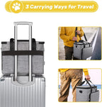 6 Set Dog Travel Bag, Large Pet Travel Kit for Supplies, Grey | Includes 2 Food Containers, 1 Pet Organizer for Dogs, 2 Collapsible Bowls, 1 Treat Pouch, Dog Weekend Overnight Bag Luggage