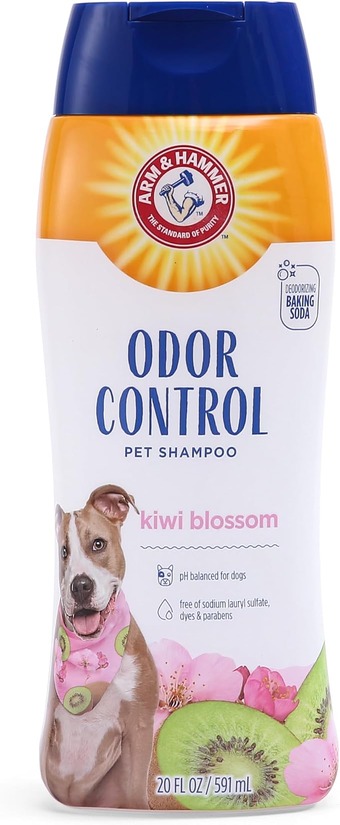 Arm & Hammer Deodorizing Dog Shampoo with Baking Soda for Odor Control Tearless Moisturizing Formula for Sensitive Skin Fresh Kiwi Blossom Scent Safe for Dogs and Puppies 20 FL OZ 2 Pack
