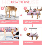 ATESON Dog Grooming Hammock for Small Dogs & Cats, Dog Grooming Harness for Nail Trimming, Pet Grooming Sling Helper with Nail Clippers/Nail Trimmers