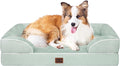 EHEYCIGA Orthopedic Large Dog Bed, Waterproof Memory Foam, Non-Slip Bottom, Sage Green, 41"L x 27"W x 6.5"Th | Non-Slip Bottom and Egg-Crate Memory Foam XL Dog Couch Bed with Washable Removable Cover, Sage Green, 41Inch
