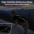 Lelepet Warm Dog Coat Adjustable Dog Fleece Vest Waterproof Jacket for Dogs | Windproof Winter Cold Weather Coats with Adjustable Buckle & Leash Hole Reflective Jackets for Large Dogs, Black, L