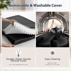 BFPETHOME Outdoor Dog Beds for Large Dogs, Waterproof Dog Bed for Medium, Large, Extra Large Dogs, Orthopedic Pet Bed with Removable Washable Cover, Egg Crate Foam Pet Bed Mat. (30 x 20in, Black)