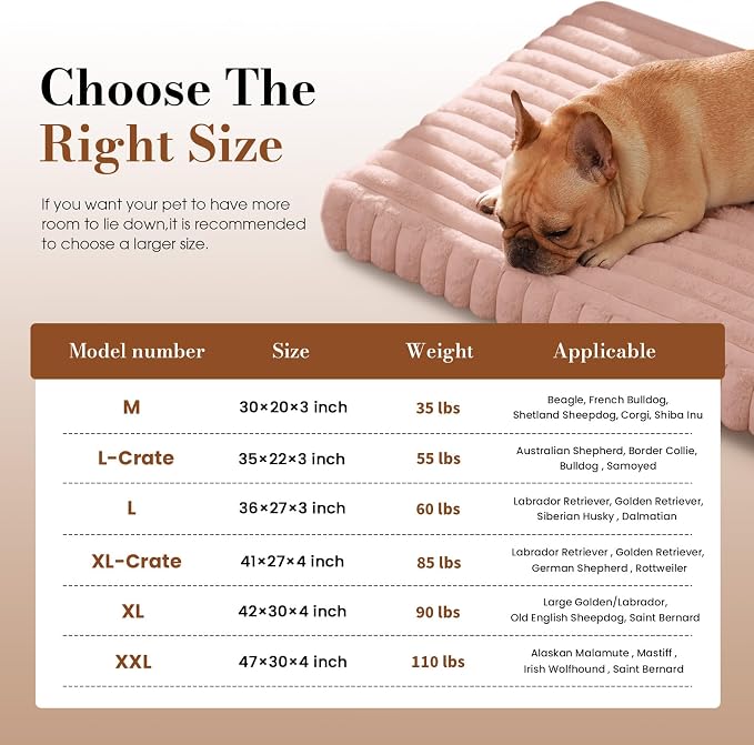 Extra Large Orthopedic Dog Crate Bed with Waterproof Lining | Egg crate foam for joint support. Soft plush surface. Non-slip bottom. Removable & machine washable cover. OEKO-TEX certified