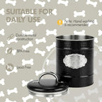 Amici Pet Cavalier Metal Canister Treats Jar, 40 Fluid Ounces, Black and Silver