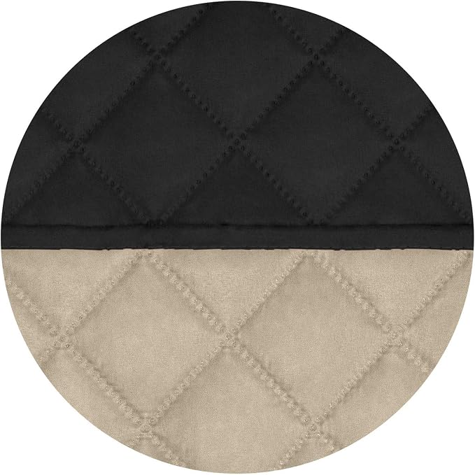 PureFit Reversible Quilted Oversized Recliner Sofa Cover, Water Resistant Furniture Protector, Washable Couch Cover with Elastic Straps for Kids, Dogs, Pets (Large, Black/Beige) | Black/Beige, Water Resistant Couch Protector, Washable Pet Couch Cover w...