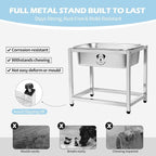 0.85 Gallon Elevated Large Dog Water Bowl, 10.23" Raised Stainless Steel Bowl for Medium Large Breed, Elevated Dog Water Bowl with Full Metal Stand, Easy to Clean and Assemble for Indoor Outdoor