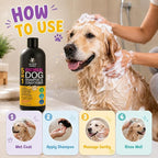 Oatmeal Dog Shampoo and Conditioner for Itchy Skin Relief 16 fl oz | 5-in-1 Puppy Shampoo for Sensitive Skin | Clean, Condition, Deodorize & Detangle | Dog Wash for All Breeds | ALFIE'S CHOICE