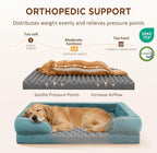Comfort Expression Orthopedic Dog Bed for Extra Large Dogs with Bolster | Waterproof Dog Couch Bed with Washable Cover & Non-Slip Bottom, Supportive Egg Crate Foam XL Pet Bed, 42x30 Inch