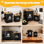 Dog Treat Containers Set, 9.4''×7.1''×9.6" Treat Jars with Lids | Set of 2, Metal Dog Treat Jars for Kitchen Countertop, Pet Food Canister Keep Snack Fresh