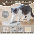 Cat Ramp for Litter Box, Anti-Tracking Cat Litter Trapper, Grey | Litter Box Step for Kittens & Senior Cats, 0.2-in Filter Holes, Non-Slip Base, Easy-Rinse ABS, Fits Most Litter Boxes