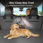 Hard Bottom Dog Car Seat Cover, 52"×65", Waterproof PU Leather | Stable Hard Bottom Support for Comfortable Rides with Large Dogs