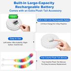 Interactive Cat Toys for Indoor Cats,Automatic Kitten Tunnel Toy | Rechargeable Touch Activated, Hide and Seek Design, Colorful Fluffy Tail & Butterfly, Cat Enrichment Toy for Bored Cats