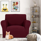 MAXIJIN Chair Covers for Living Room 1 Piece Stretch Sofa Chair Slipcovers with Arms (31"-46") Furniture Protector for Dog Pet Couch Armchair Cover (Chair, Diamond Pattern Wine Red)
