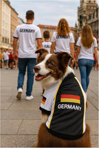 Parisian Pet Team Germany Dog Jersey - Breathable Mesh Puppy Football Jersey - Lightweight Stretch Sporty Dog Clothes - Summer Shirts for Large Dogs - Soccer Jersey for Dogs - Sportswear Pet Clothes