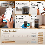 Automatic Cat Feeder with Voice Recorder & 4L Large Capacity – Programmable Pet Food Dispenser for Cats and Small Dogs, Up to 9 Meals Daily, Dual Power, Locking Lid & Freshness Protection