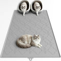 Pawtners Cat Litter Mat Extra Large 42" X 30", Easy to Clean, Gray, 1 Pack | Non-Slip Kitty Litter Mat for Floor, Waterproof & Urine-Proof Cat Litter Mat Litter Trapping Mat, Soft on Kitty Paws