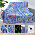 COMFAR Dinosaur Blanket for Boys, Dinosaur Glow in The Dark Blanket for Kids/Baby, Toddler Blanket for Boys, Soft Fleece Blankets and Throw,Birthday 40"x 50" - Image 4