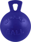 Jolly Pets Tug-n-Toss Heavy Duty Dog Toy Ball with Handle, 4.5 Inches/Small, Blue (445 BL)