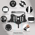 Service Dog Vest Harness and Leash Set+10 Patches,No Pull&Easy Walk Reflective Dog Harness with Soft Padded Handle for Training/Everyday,Fit Small/Medium/Large/Extra-Large Dogs (Black L) | No Pull&Adjustable Reflective Dog Harness Large Sized,Dog Leash...
