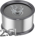 2.5L/0.6Gal Dog Water Bowl, No Spill Stainless Steel Slow Water Bowl for Medium Large Dogs, Large Capacity Splash Proof Dog Slow Water Feeder with Anti-Slip Mat for Mess Drinkers
