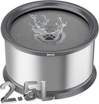 2.5L/0.6Gal Dog Water Bowl, No Spill Stainless Steel Slow Water Bowl for Medium Large Dogs, Large Capacity Splash Proof Dog Slow Water Feeder with Anti-Slip Mat for Mess Drinkers