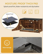 Hzuaneri Cat Litter Box Enclosure, Hidden Litter Box Furniture with Divider | Wooden Cat Cabinet with Removable Dividers, Reversible Entrance Left or Right Side, Cat Washroom, Rustic Brown Black CB84701X