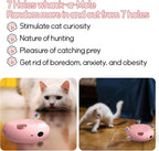 Interactive Cat Toy, Pink | Electric for Moving Concealed Feathers, Smart Sensor 7 Holes Whack a Mole Feather Toy, USB Charge Automatic
