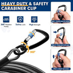 Snagle Paw Dog Leads for Yard 50FT-1000LBS Break Strength,Heavy Duty Tie Out,Run Cable for Medium Large Dogs with Swivel Lockable Hook & Spring,Chew Proof Chain for Outside