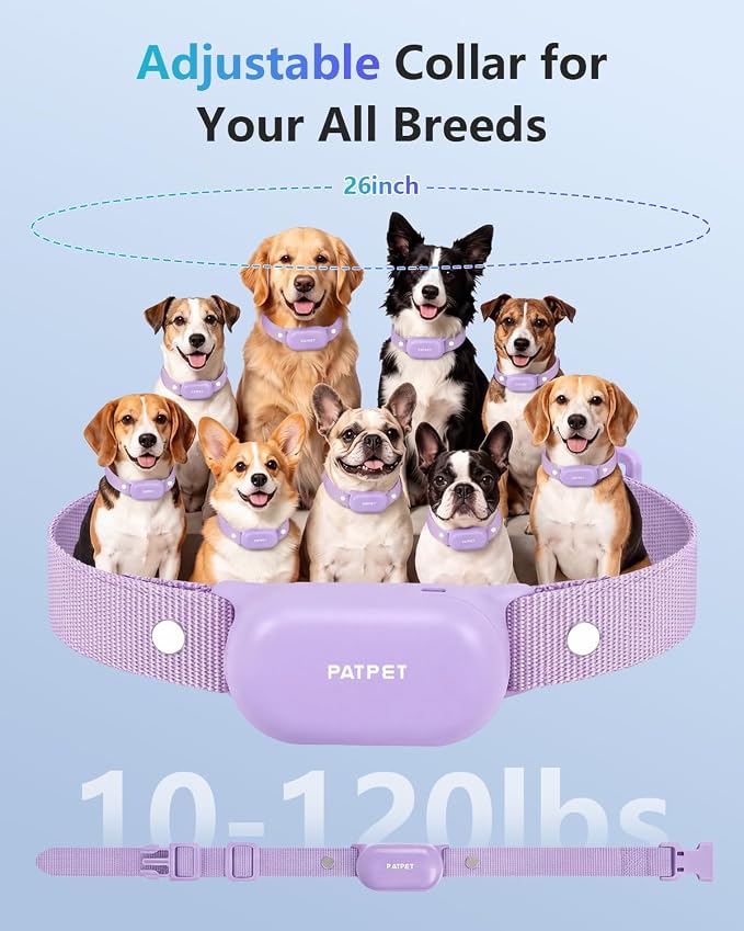 PATPET Shock Collar for 2 Dogs, 4000ft IPX7 Waterproof for 10-120lbs Dogs | Rechargeable 3 Training Modes (Beep/Vibration/Shock) Dog Training Collar with Remote Control for Small Medium Large Dogs