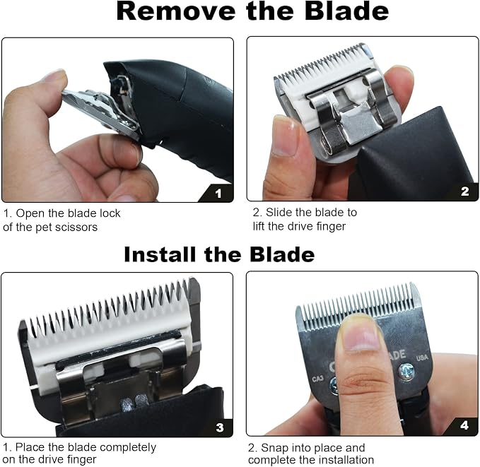 #30 Blade Dog Grooming Replacement Blades Compatible with Andis/Wahl/Oster | Dog Clippers,Detachable Ceramic Blade & Stainless Steel Blade,Size-30, 1/50-Inch Cut Length (64260),3Pack