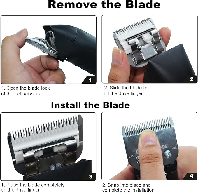 3PCS 7FC Blades Dog Grooming Blades Compatible with Andis/Wahl Dog Clipper | Cut Length 1/8-Inch (3.2MM),Dog Clipper Blade compatible with Oster A5/Wahl KM Series ,Ceramic Blade & Stainless Steel Blade