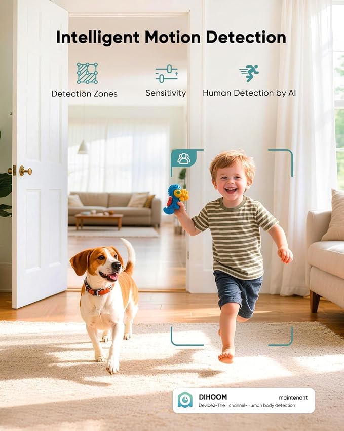 Indoor Camera Wireless, Pet Camera Indoor with Phone App | 4MP Home Cameras Indoor for Dog Kids Elderly Cat, 360° Pan Tilt, Color Night Vision, 2.4/5GHz WiFi, Motion Alerts