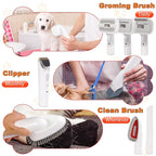 Dog Grooming Vacuum Kit & Pet Clipper - 6-in-1 Shedding Brush with 99% Hair Suction, 6 Grooming Combs Included