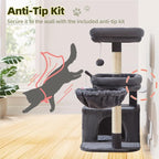 Taoqimiao 32.2in Cat Tree with Toy, Small Cat Tower for Indoor Cats, MS043G | Easy assembly, Sturdy, Multi Level, Easy Clean, Cozy Condo, Perches, Baskets, Suitable for Kittens and Adult Cats