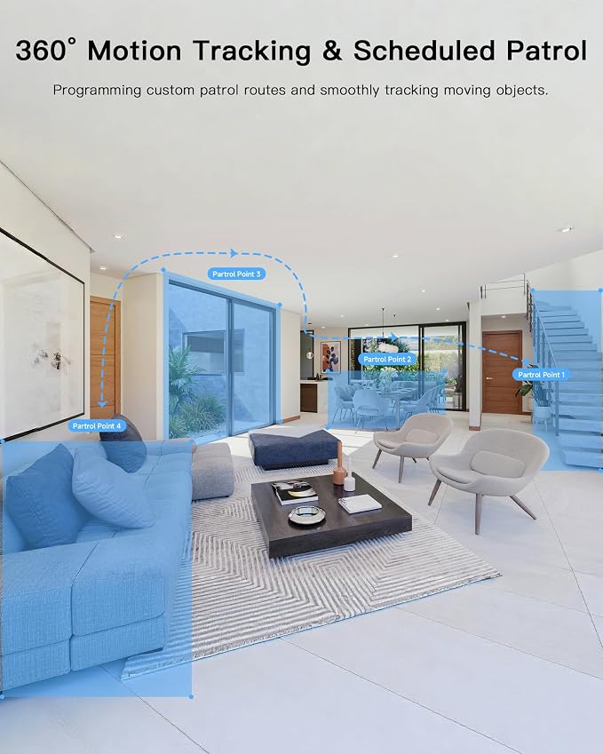 ARENTI 360° View 4MP 5G WiFi 6 Pet Camera P2F 2PC with 64G Local Storage | Pan/Tilt, Auto Tracking, AI Human/Motion/Sound Detection, Night Vision, 2-Way Audio, Custom Zones, Timer Cruise, Sleep Mode