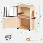 Dog Proof Cat Feeding Station, Dog Proof Cat Feeder, Cat Food Table | Cat Feeding Station with Scratching Post, Elevated Cat Food Bowls with Stand, Pet Food Storage Cabinet, Cat House Furniture