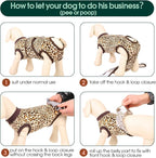 Kuoser Dog Recovery Suit Female, Soft Puppy Surgery Suit, Dog Recovery Suit After Surgery, Post-Op Onesie for Female & Male Dogs, Soft Protective Wear, BrownLeopard S