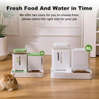 ZOMISIA Gravity Cat Feeder and Water Dispenser, 2 in 1 Automatic Cat Feeder with 180 Degree Rotatable, 2 Pack Large Capacity Self Feeding for Small Medium Dog Puppy Kitten, Grey, 0.8 Gallon x 2