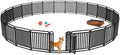 Puppy Playpen Dog Playpens Fence Outdoor Thickened Metal Tube, Low Threshold Dog Play Pen Indoors, 32" Height 24 Panels for Small/Medium/Large Dogs (Black)