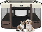 Paw Ballet Foldable Pet Kitten Playpen, Upgrade Waterproof Portable Dog Cat Playpen Kennel Tent for Small Cat Dog, Retractable Shade Cover with Carrying Case, Indoor Outdoor Use for Small Pet.