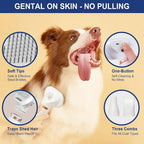 3-in-1 Pet Hair Dryer Brush for Dogs & Cats Portable, Dog Hair Blower & Slicker Brush Adjustable Temp (Low/Middle/High), Overheat Protection