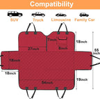 Mancro Dog Car Seat Cover, Waterproof Back Seat Pet Cover for Dogs, Red | 600D Heavy Duty, Scratch-Resistant Back Seat Pet Cover for Dogs with PVE Nonslip Underside, Fits for Sedan, Trucks and SUVs