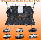JSTHT Dog Car Seat Cover for Pets Back Seat Extender | Hard Bottom Car Seat Cover Support 420lbs, 100% Waterproof, Scratch Proof, Dog Hammock for Car SUV and Truck, Universal