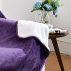 Soft Waterproof Blanket for Bed Couch Sofa, Dark Purple, 30x40inches | Liquid Pee Proof Pet Blanket for Dog Puppy Cat, Reversible Sherpa Fleece Blanket for Couch Cover, Furniture Protector