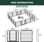 FXW Rollick Dog Playpen, Indoor, Yard & RV Camping, 24" H, 16 Panels | Easy setup, Heavy-duty, DIY layouts, Walk-through gate, for Puppies & Small Dogs, Patented