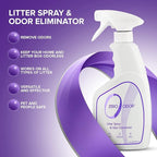Zero Odor Litter Box Odor Eliminator Spray, Cat Litter Deodorizer, 16 oz | Cat Litter Box Deodorizer Spray, Molecular Technology - Safe for All Litter, Carpets & Rugs