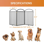 SNUOWU 3 Panels Full Matel Freestanding Dog Gates, 72" Extra Wide 36" Tall Free Standing Dog Pet Gate for Indoor & Outdoor. Foldable Pet Fences for Doorways, House, Stairs, Porch, Deck, Yard