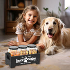 Dog Treat Container, Dog Food Storage Container with 3 Plastic Treat Jars, Wood Countertop Dog Treat Holder, Reusable Dog Treat Storage Organizer, Pet Food Container for Dogs Cats (black)
