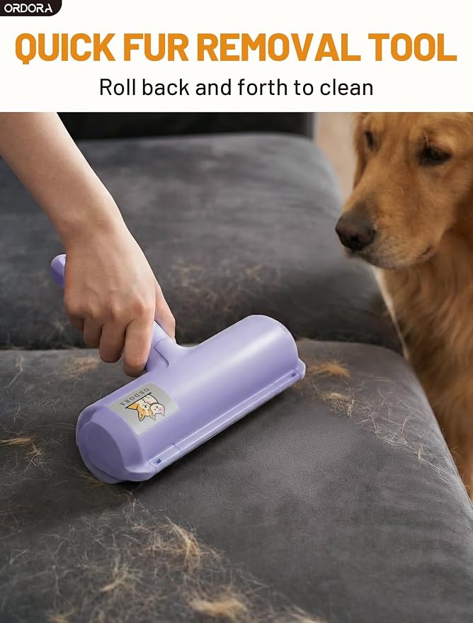 Pet Hair Remover Roller, Reusable Lint Roller for Dog and Cat Hair | Portable Pet Hair Roller with Large Fur Bin for Couches, Bedding, Car, Rugs & Furniture, No Refills or Batteries, Pet Homes