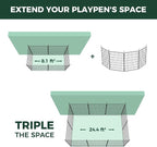 FXW MiniPaws Dog Playpen, Indoor, Yard & RV Camping, 32" H, 4 Panels | Portable, Expandable Layout, Tool-Free Setup, For Small & Medium Dogs